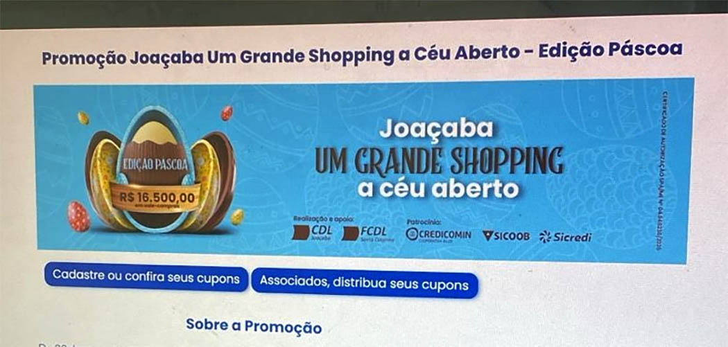 CDL Joaçaba lança campanha de Páscoa “Um Grande Shopping a Céu Aberto” com R$ 16,5 mil em prêmios