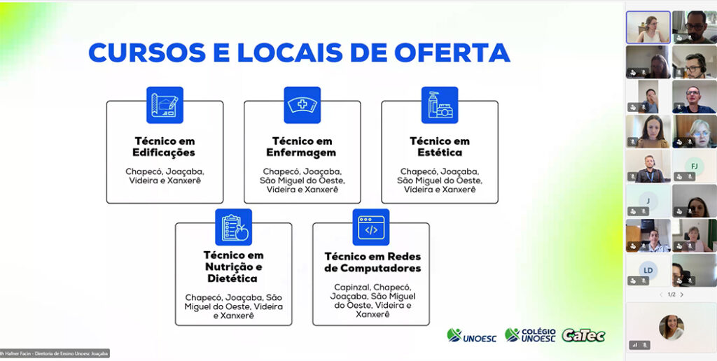Unoesc Joaçaba cursos técnicos gratuitos -