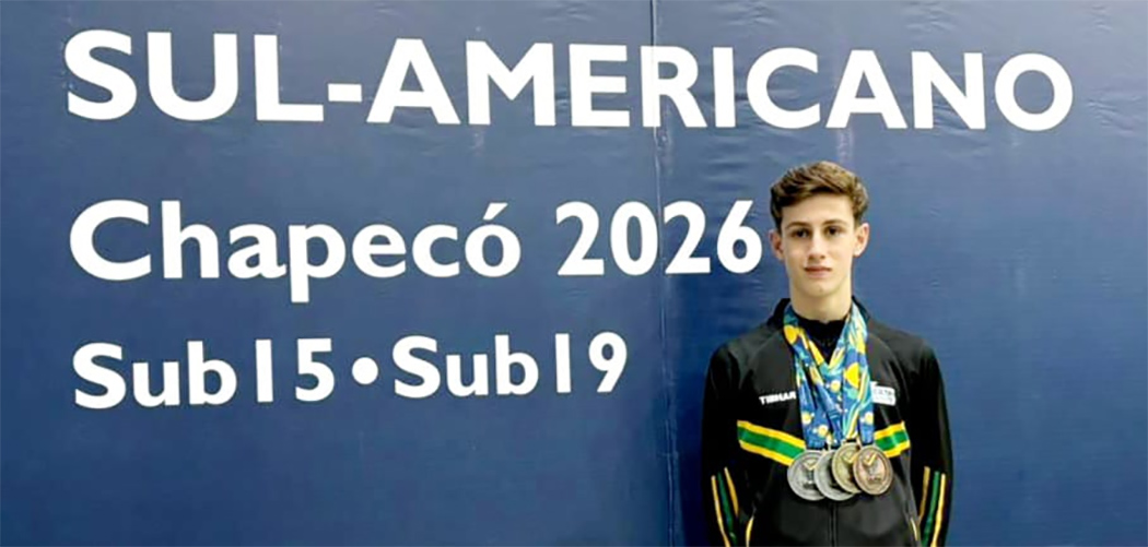 O mesa-tenista joaçabense Antônio Regensburger Poletto conquistou medalhas no Campeonato Sul-Americano de Tênis de Mesa Sub15 e Sub19