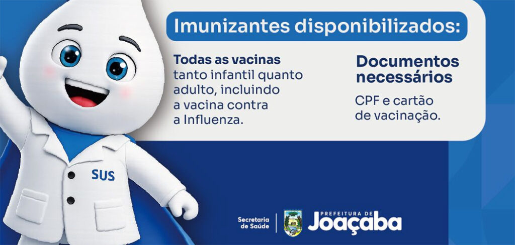 Secretaria de Saúde de Joaçaba realiza neste sábado (18), das 13h30 às 17h, um Mutirão de Vacinação Itinerante