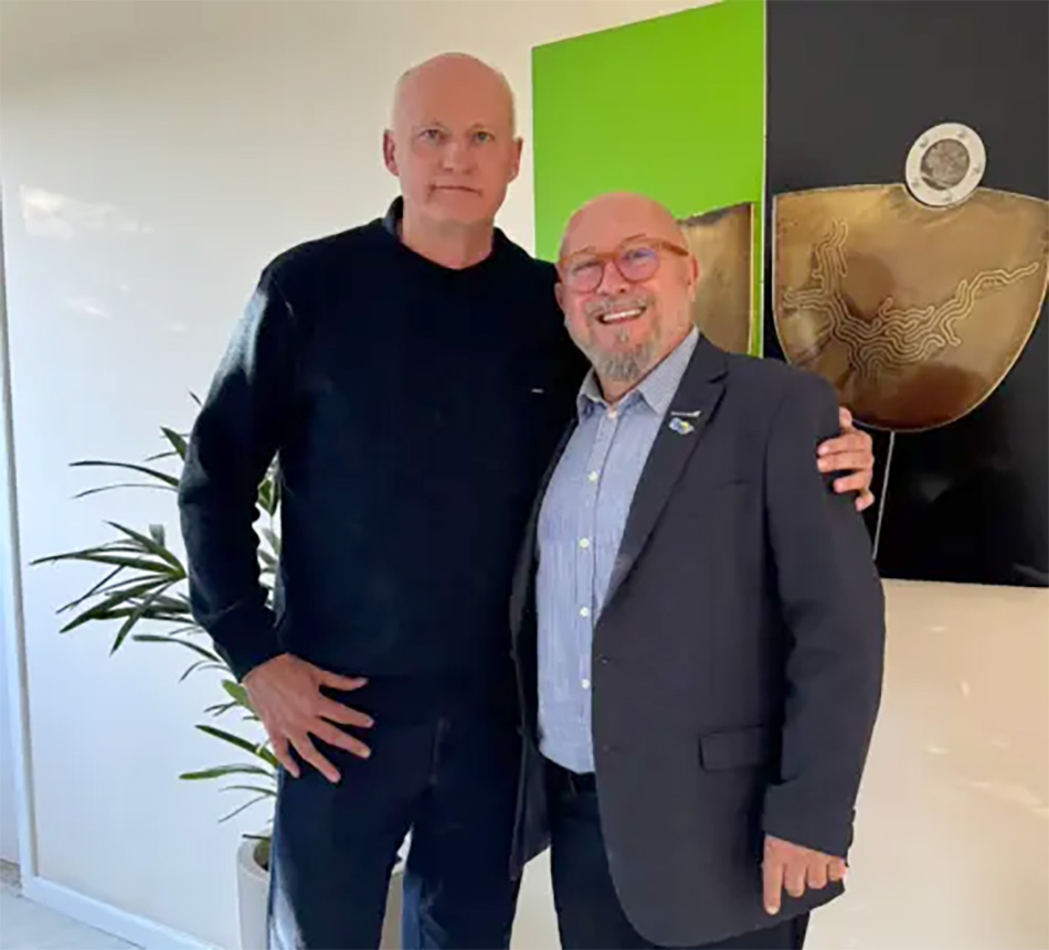 Hélio Dagnoni (à direita) com o futuro vice-presidente Herton Scherer