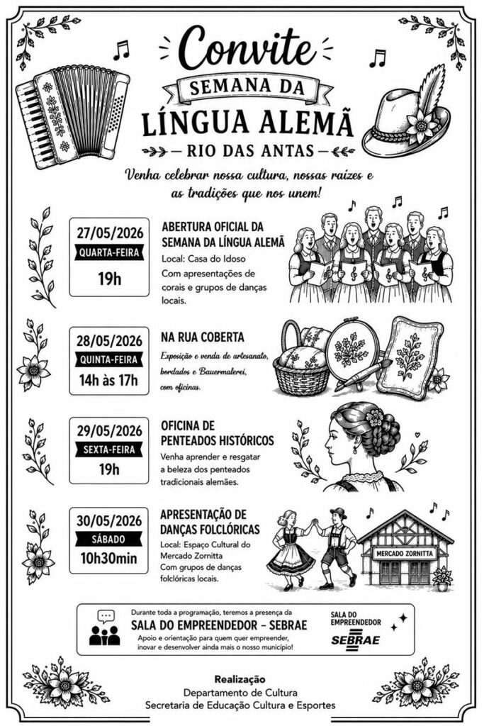 Rio das Antas valoriza raízes germânicas com programação especial da Semana da Língua Alemã