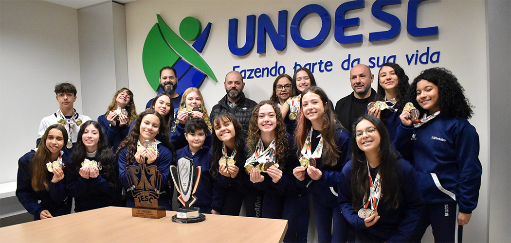 Reitor Unoesc Joaçaba recebe atletas do Colégio