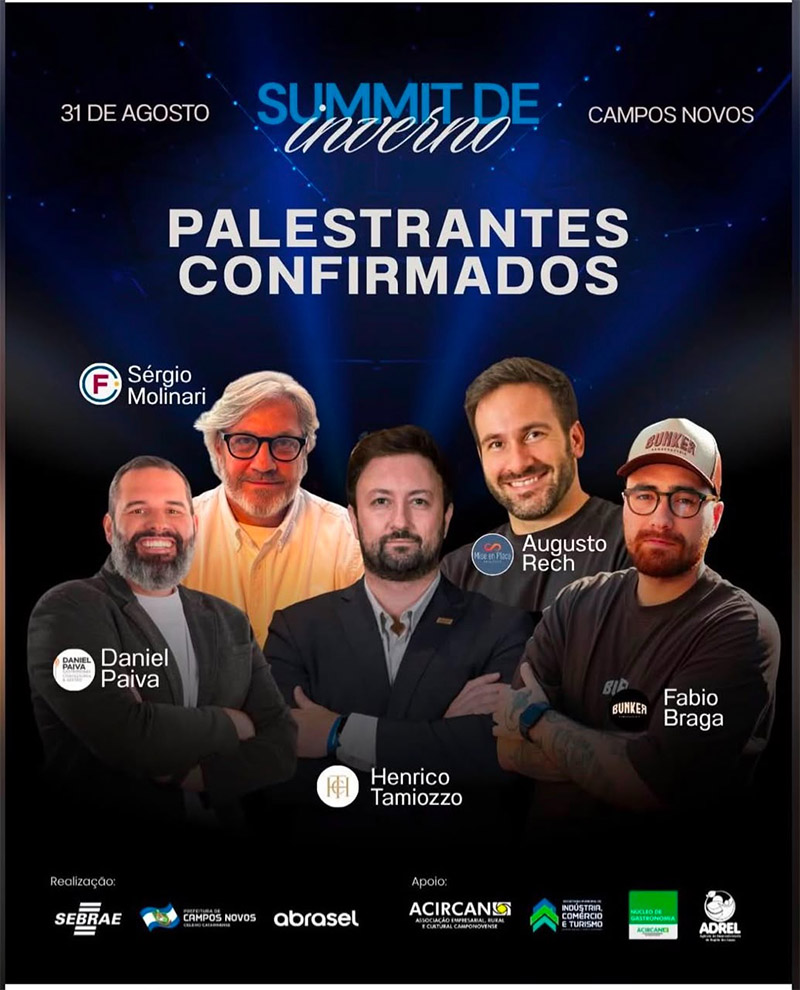 ACIRCAN apoia Summit de Inverno que reúne gastronomia e negócios em Campos Novos