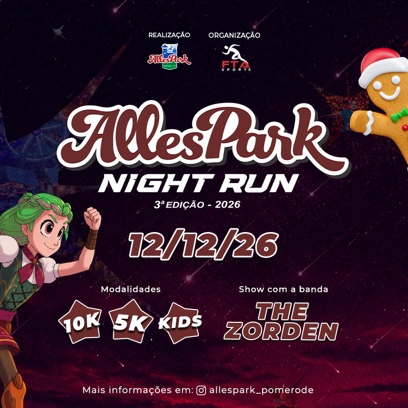 3ª Alles Park Night Run abre inscrições em Pomerode