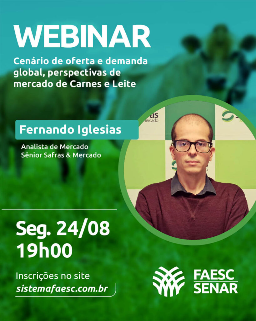 Webinar analisa perspectivas globais para os mercados de carnes e leite