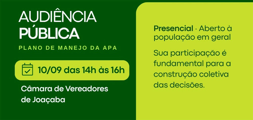 Audiência Pública sobre Plano de Manejo da APA Vale do Rio do Peixe acontece nesta quinta-feira (10) em Joaçaba