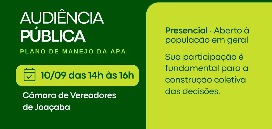 Audiência Pública sobre Plano de Manejo da APA Vale do Rio do Peixe acontece nesta quinta-feira (10) em Joaçaba