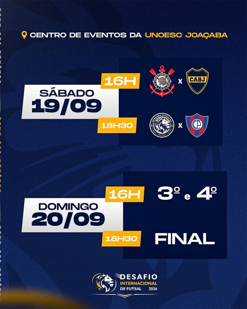 Desafio Internacional de Futsal reúne quatro equipes em Joaçaba neste fim de semana