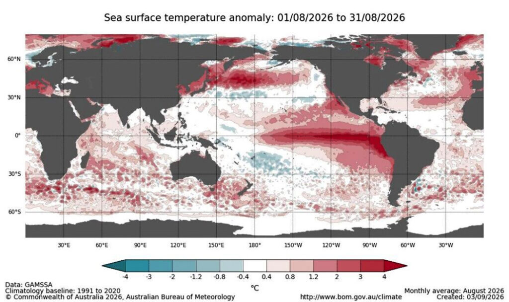 Sobe para 95% a chance de El Niño muito forte entre a primavera e o verão