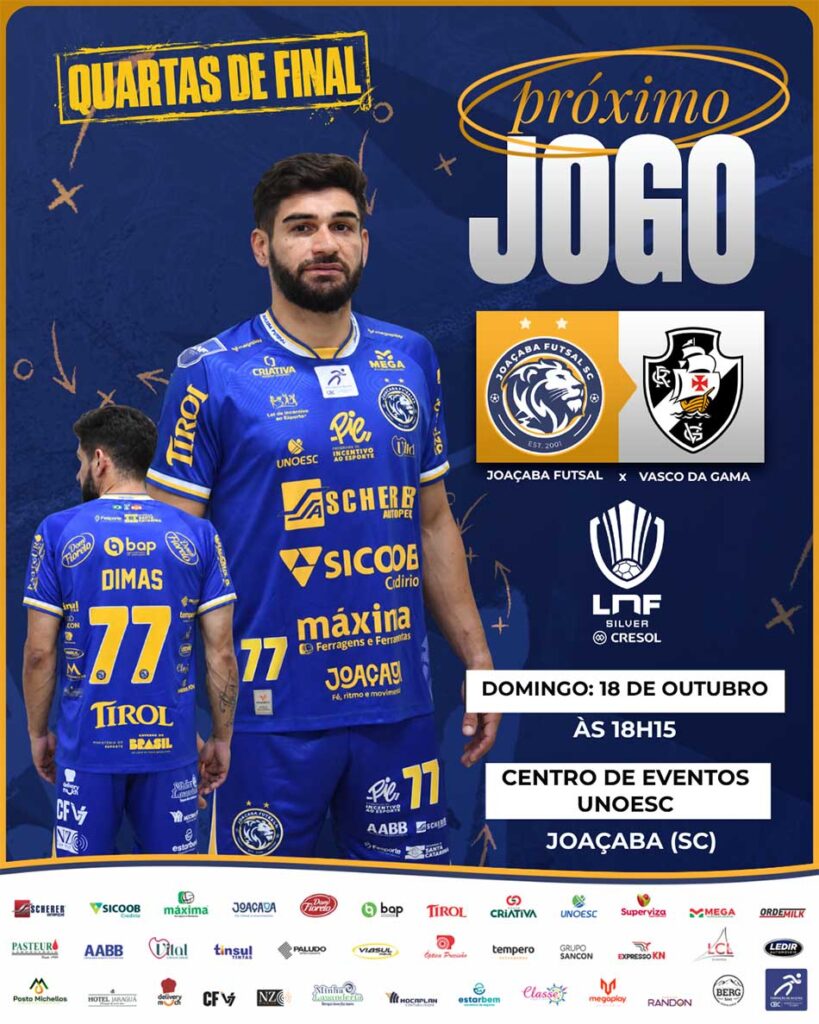 Joaçaba Futsal inicia venda de ingressos para as quartas de final da LNF Silver contra o Vasco