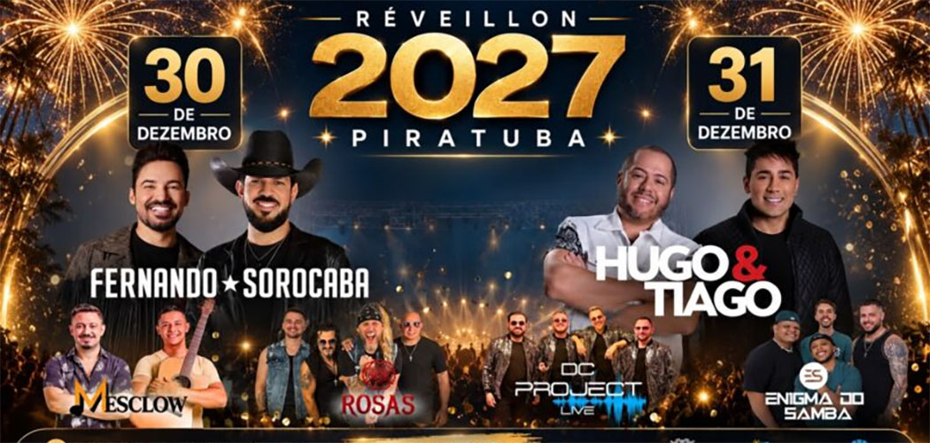 Piratuba divulga programação oficial do Réveillon 2027 com shows nacionais