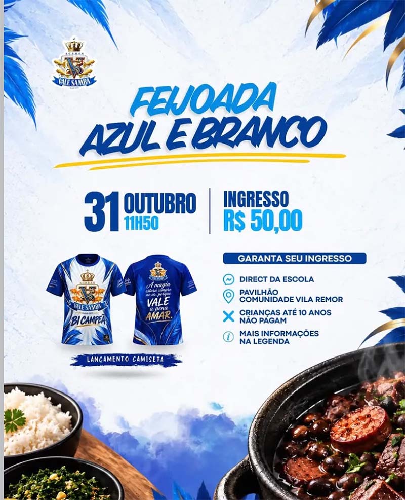 Vale Samba prepara feijoada para lançar camiseta do bicampeonato em Joaçaba
