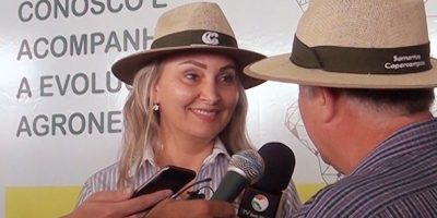 A Vice-governadora de Santa Catarina Daniela Reinert participou da abertura do Dia de Campo/Foto: Bom Dia SC