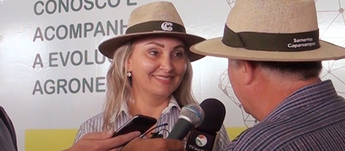 A Vice-governadora de Santa Catarina Daniela Reinert participou da abertura do Dia de Campo/Foto: Bom Dia SC