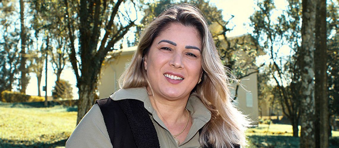 Ediane Marchioro, que foi eleita presidente do Núcleo Municipal de Suinocultores de Concórdia com 71,43% dos votos