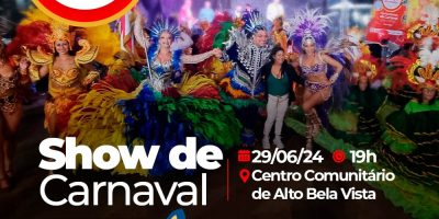 Acadêmicos do Grande Vale apresenta show de Carnaval em Alto Bela Vista, neste sábado (26)