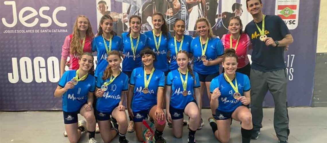 Joaçaba é campeã dos Jogos Escolares de Santa Catarina no Handebol Feminino