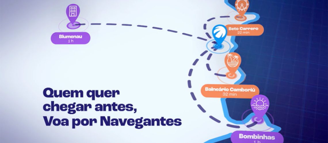 Aeroporto de Navegantes lança campanha que destaca proximidade com pontos turísticos de SC