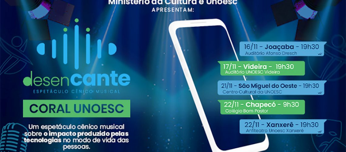 Unoesc e Ministério da Cultura promovemo espetáculo cênico-musical DesenCANTE