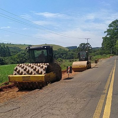 Obras na SC-150 entre Capinzal e Piratuba, seguem evoluindo dentro do cronograma