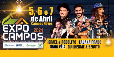 ExpoCampos 2024 acontece de 5 a 7 de abril em Campos Novos