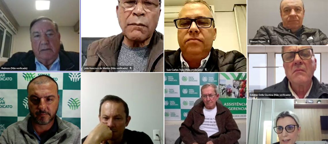 – Zezzo Pedrozo, Presidente da FAESC, em reunião na noite desta terça-feira (14) reuniu dirigentes dos Sindicatos Rurais de todo o estado