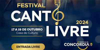 Festival Canto Livre inicia no próximo dia 17 na Casa da Cultura em Concórdia