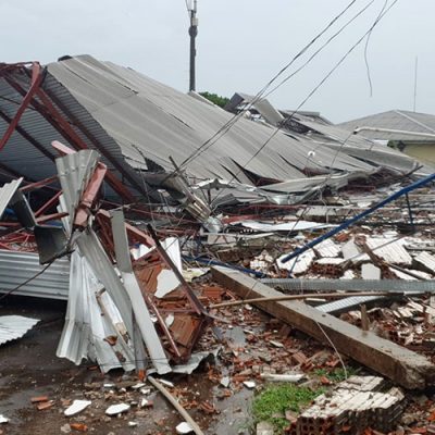 Temporal e ventos provocam alagamentos e destelhamentos em Xanxerê/Foto: Divulgação/Defesa Civil municipal