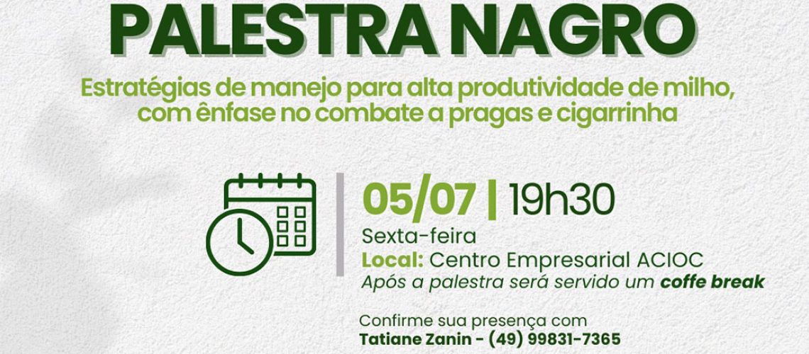 Núcleo do Agronegócio da ACIOC promove palestra sobre manejo para alta produtividade de milho em Joaçaba