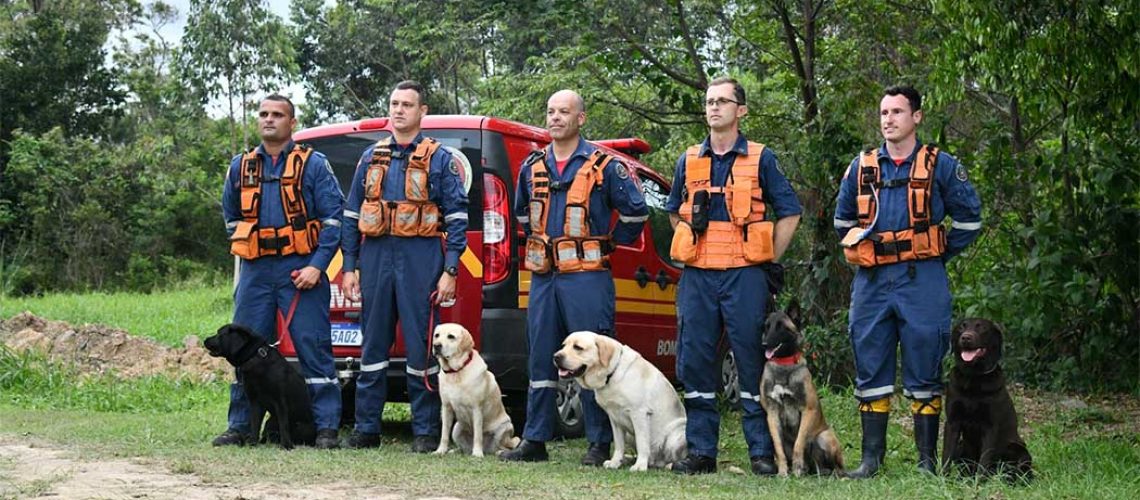 Binômios do CBMSC participam pela 1º da competição Sul-Americana de cães de trabalho/ Foto: Divulgação / CBMSC