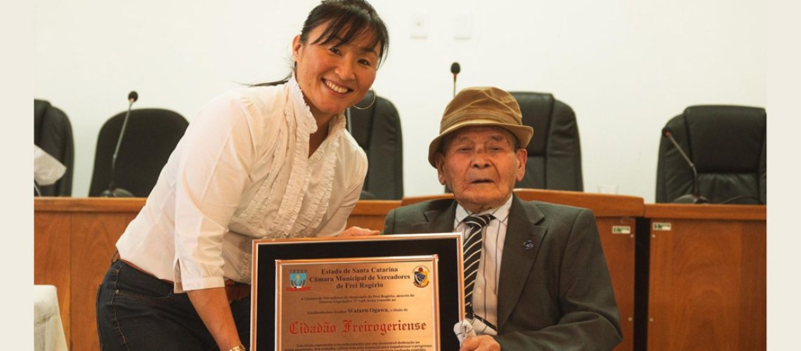 Wataru Ogawa é homenageado com Mensageiro da Paz em Frei Rogério/SC