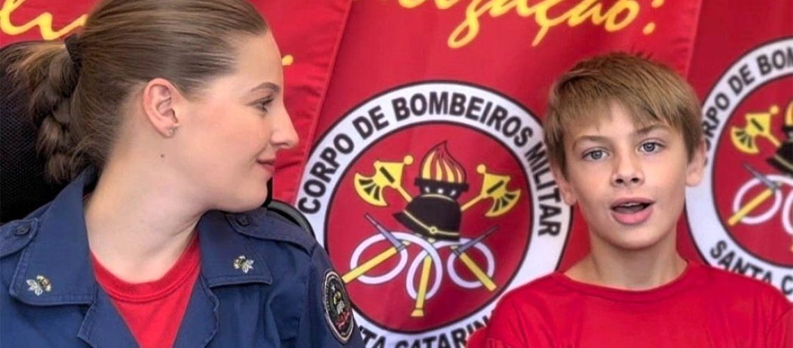 Bombeiro Mirim auxilia na identificação de Incêndio em Joaçaba