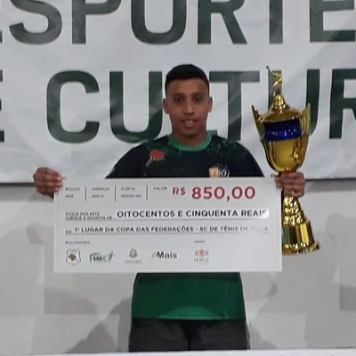 Pódio Copa das Federações de Tênis de Mesa Joaçaba campeã geral/Foto: Assessoria de Imprensa