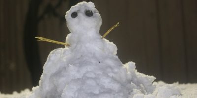 Boneco de neve em Bom Jardim da Serra na noite desta quinta-feira (20)/Foto: Onéris Lopes/Amures