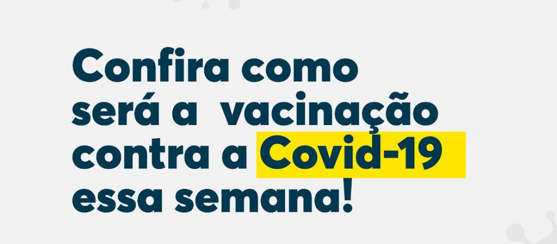 A vacinação contra a Covid-19, acontece no Parque Ivan Oreste Bonato, das 07h30 às 13h30, sem fechar ao meio-dia