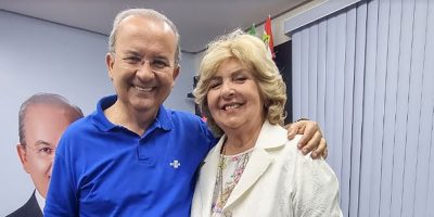 Jorginho Mello recebe visita de Ivete Appel da Silveira em Florianópolis