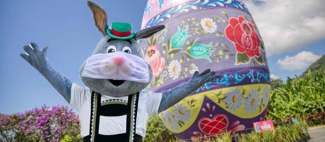 Maior ovo decorado do mundo e coelho esperam pelos visitantes na 14ª Osterfest
Foto/Daniel Zimmermann/ Divulgação