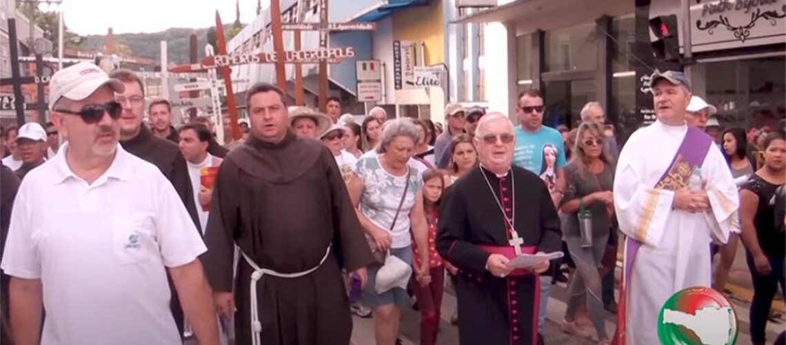 Romaria Frei Bruno acontece neste domingo (16) em Joaçaba/Foto: Evandro Novak-TV Bom Dia SC