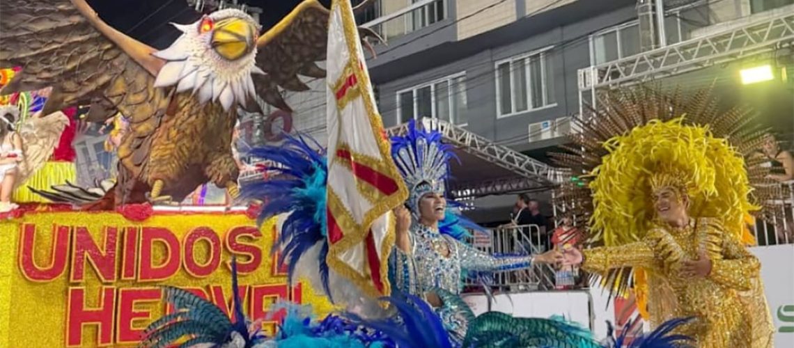 Unidos do Herval fica com o terceiro lugar do Carnaval Joaçaba 2025/ Foto: Maythe Novak - Bom Dia SC